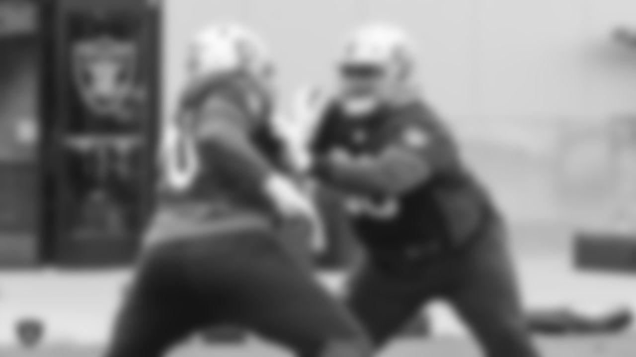 Oakland Raiders guard Gabe Jackson (66) on the field for practice at the Oakland Raiders Practice Facility, Wednesday, December 5, 2018, in Alameda, California.
