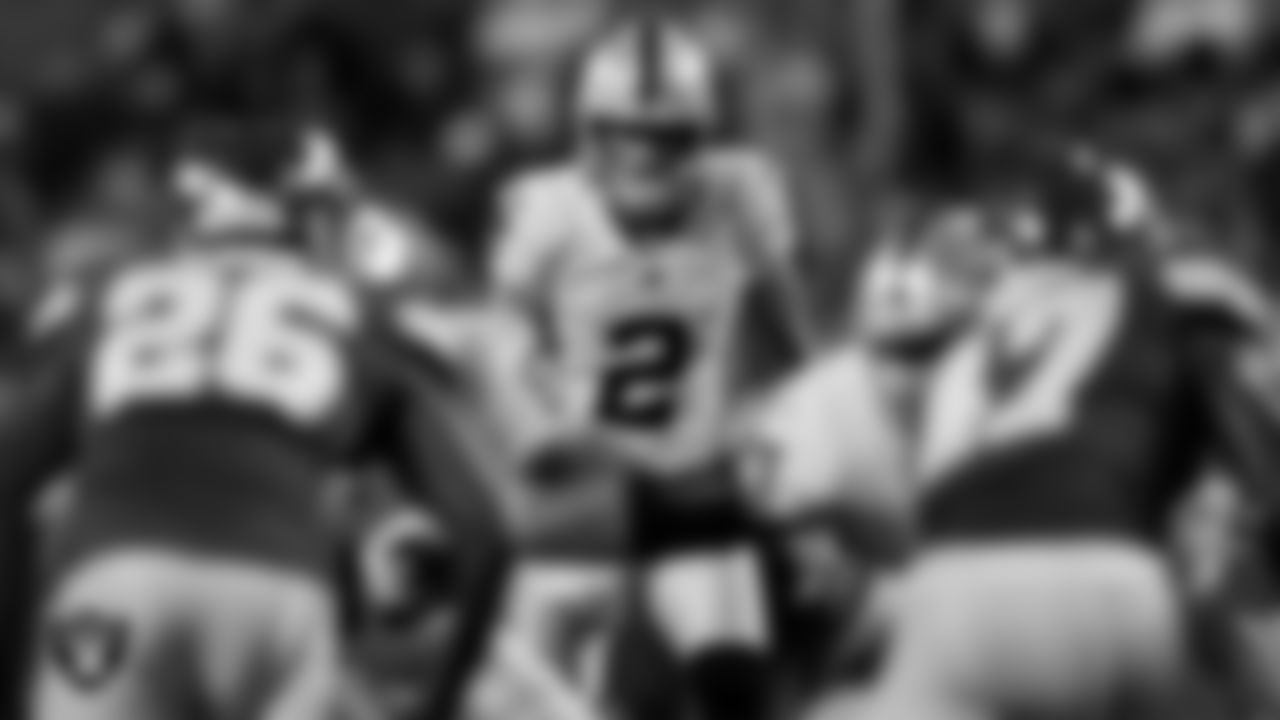 Las Vegas Raiders kicker Daniel Carlson (2) kicks a PAT during the regular season away game against the Kansas City Chiefs at GEHA Field at Arrowhead Stadium.