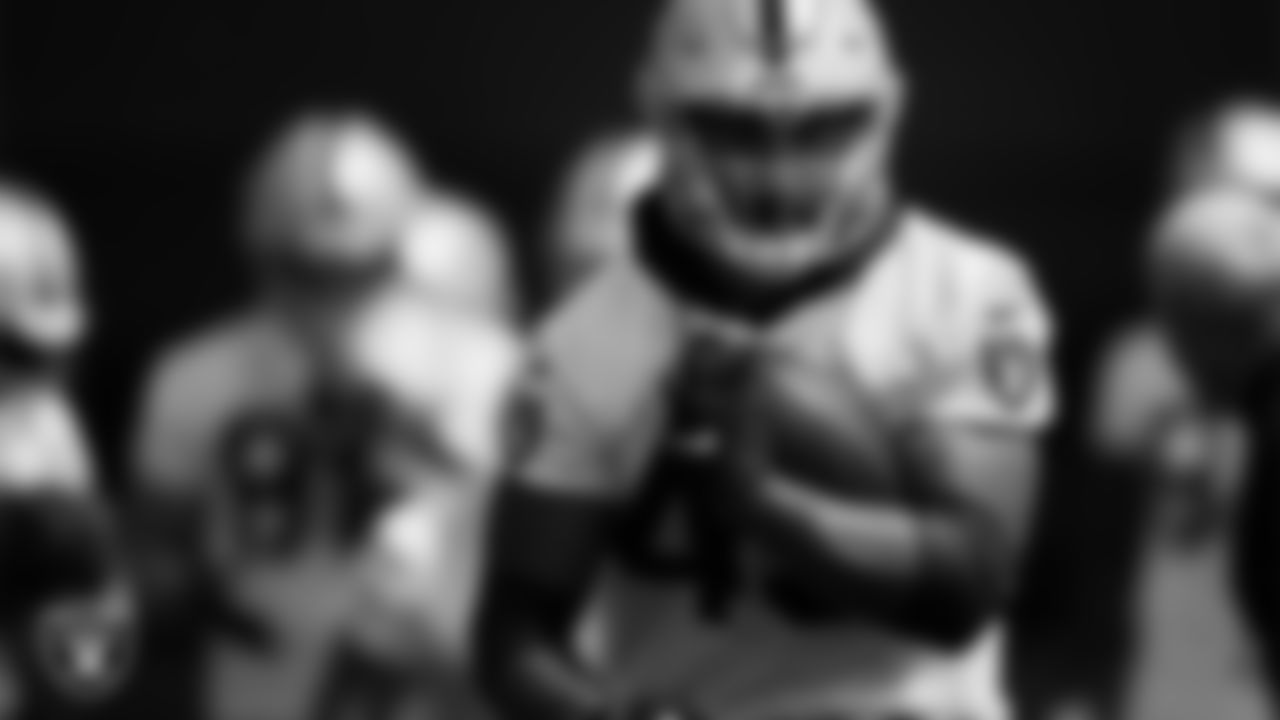 Las Vegas Raiders fullback Jakob Johnson (45) during Day Two of 2022 Veteran Minicamp.
