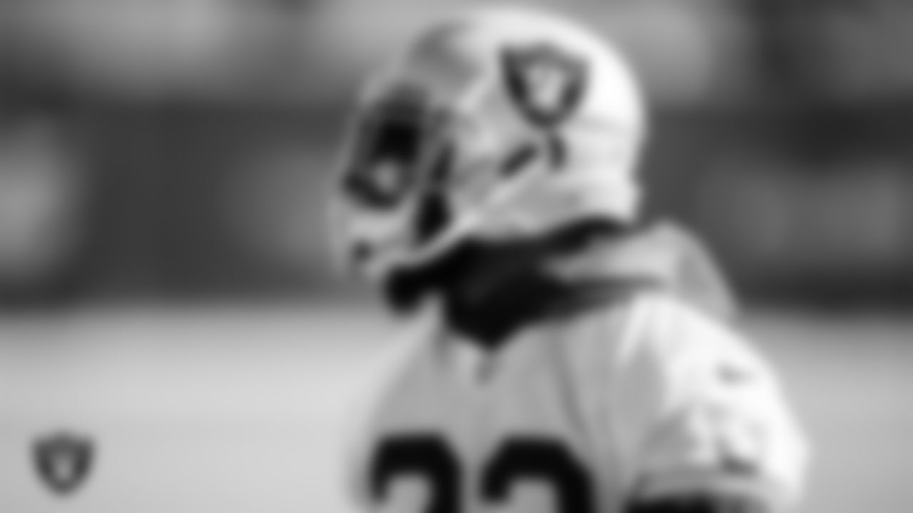 Las Vegas Raiders cornerback Keisean Nixon (22) during practice.