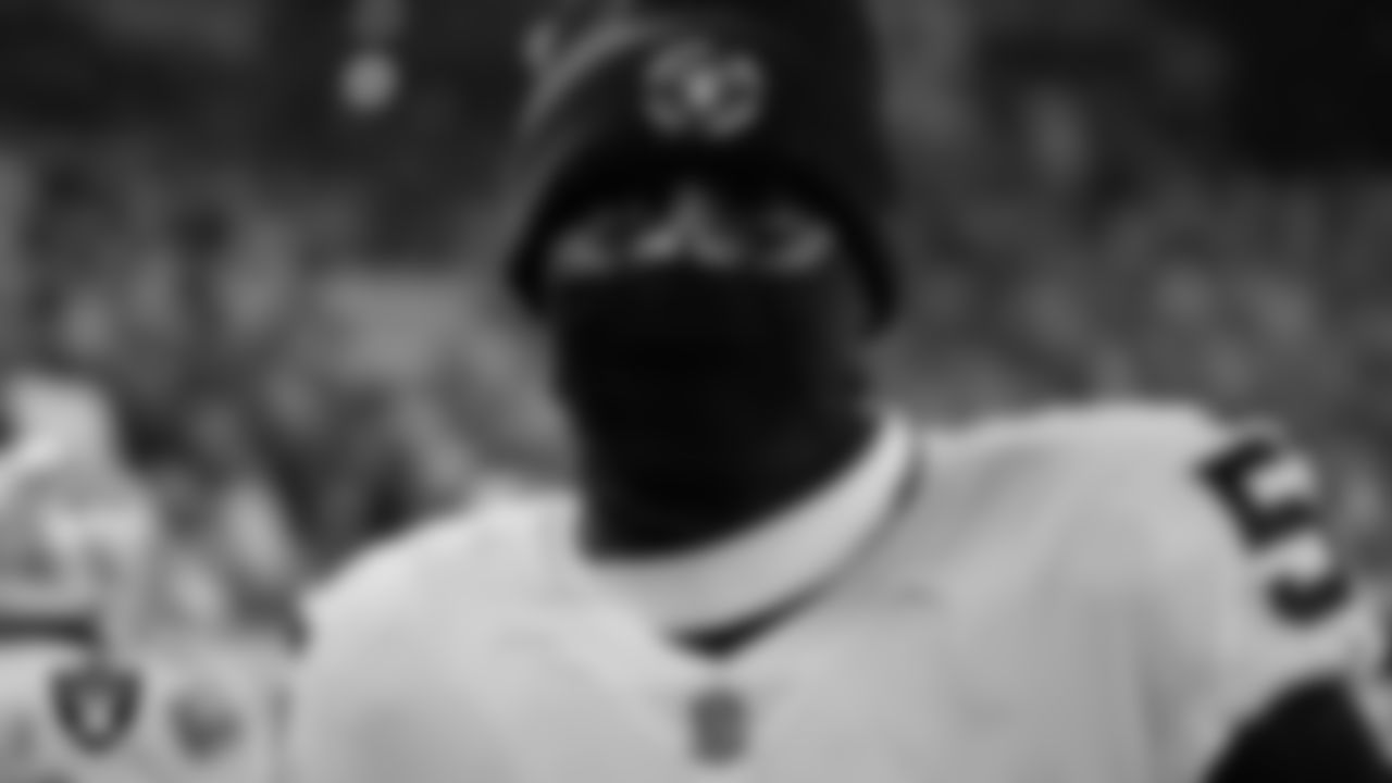 Las Vegas Raiders defensive end Chandler Jones (55) on the sidelines before the Las Vegas Raiders regular season away game against the Pittsburgh Steelers at Acrisure Stadium.