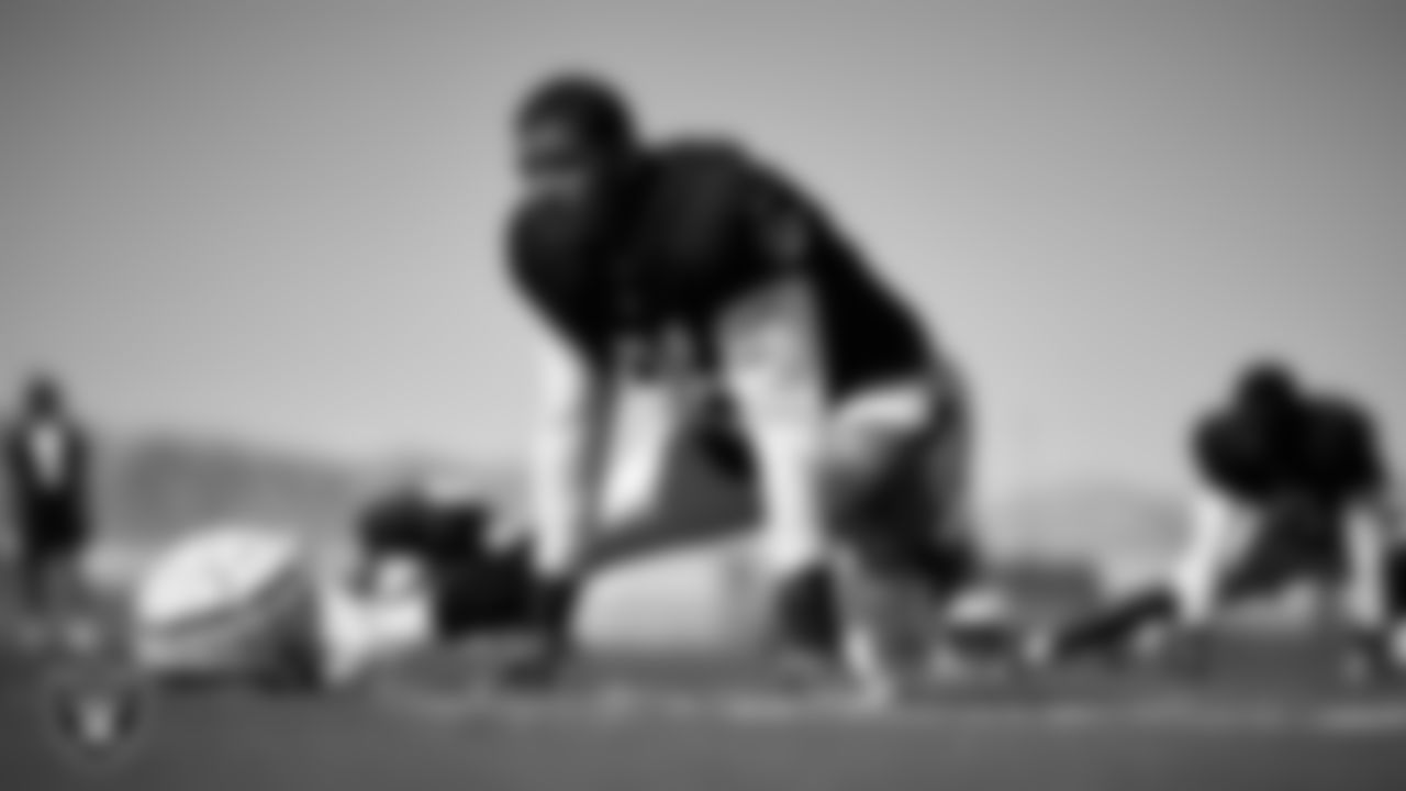 Las Vegas Raiders defensive end Isaac Rochell (96) during practice at Intermountain Health Performance Center.