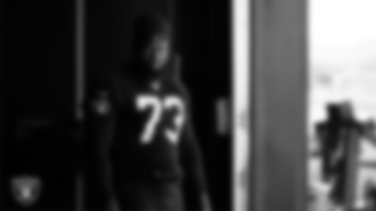 Las Vegas Raiders defensive tackle Matthew Butler (73) at a workout during phase two of the offseason program.