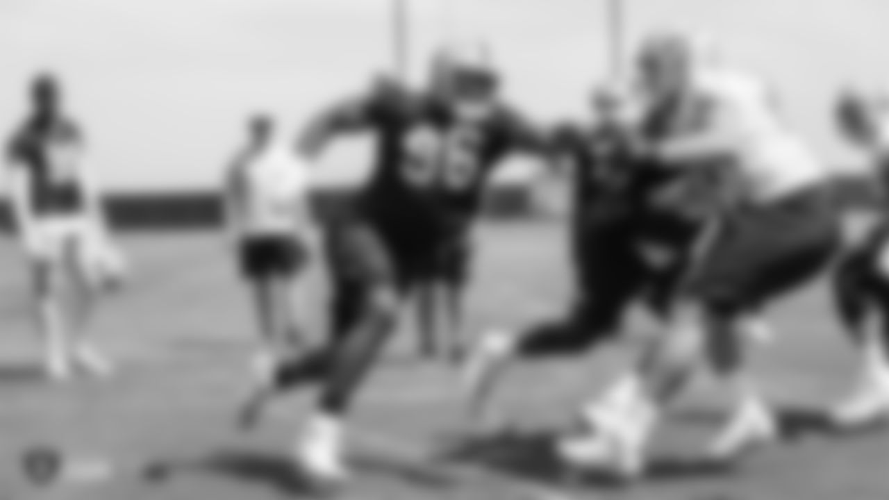 Raiders defensive end Clelin Ferrell (96) at a Mandatory Minicamp at the Raiders Practice Facility in Alameda, Calif.