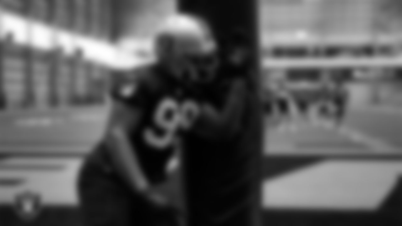 Las Vegas Raiders defensive end Clelin Ferrell (99) at Mandatory Minicamp.