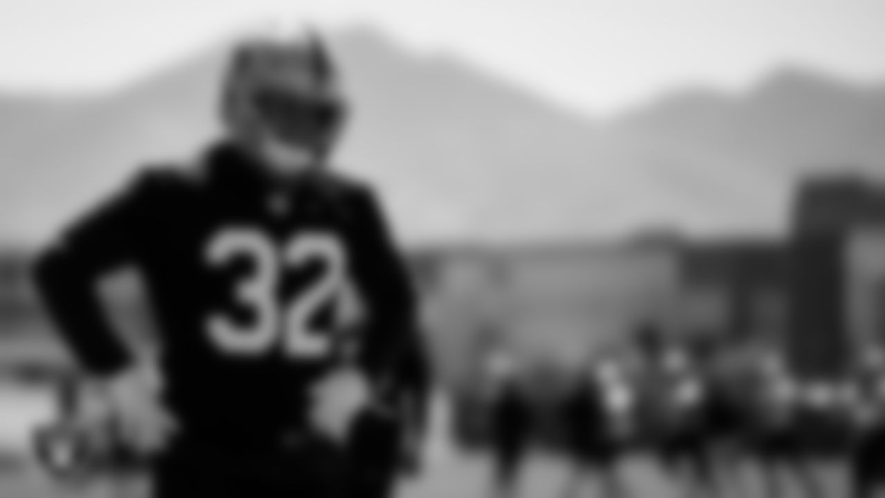 Las Vegas Raiders safety Dallin Leavitt (32) during Day Three of 2022 Veteran Minicamp.