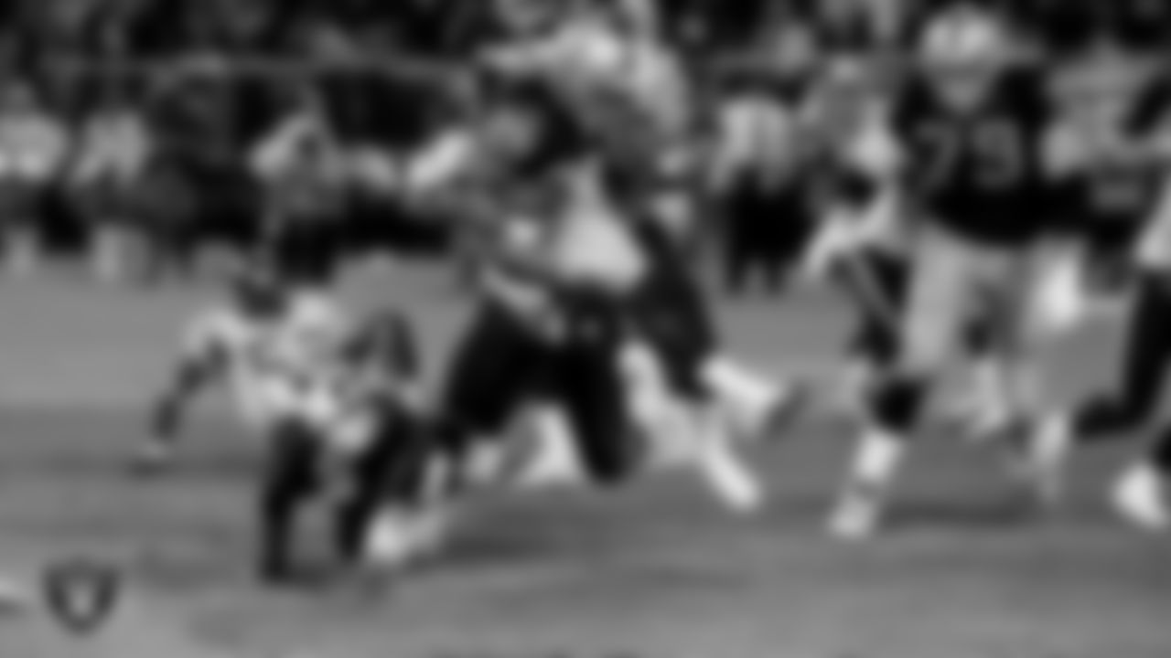 The Raiders during the regular season home game against the San Diego Chargers at McAfee Coliseum, Monday, September 11, 2006, in Oakland, Calif.
