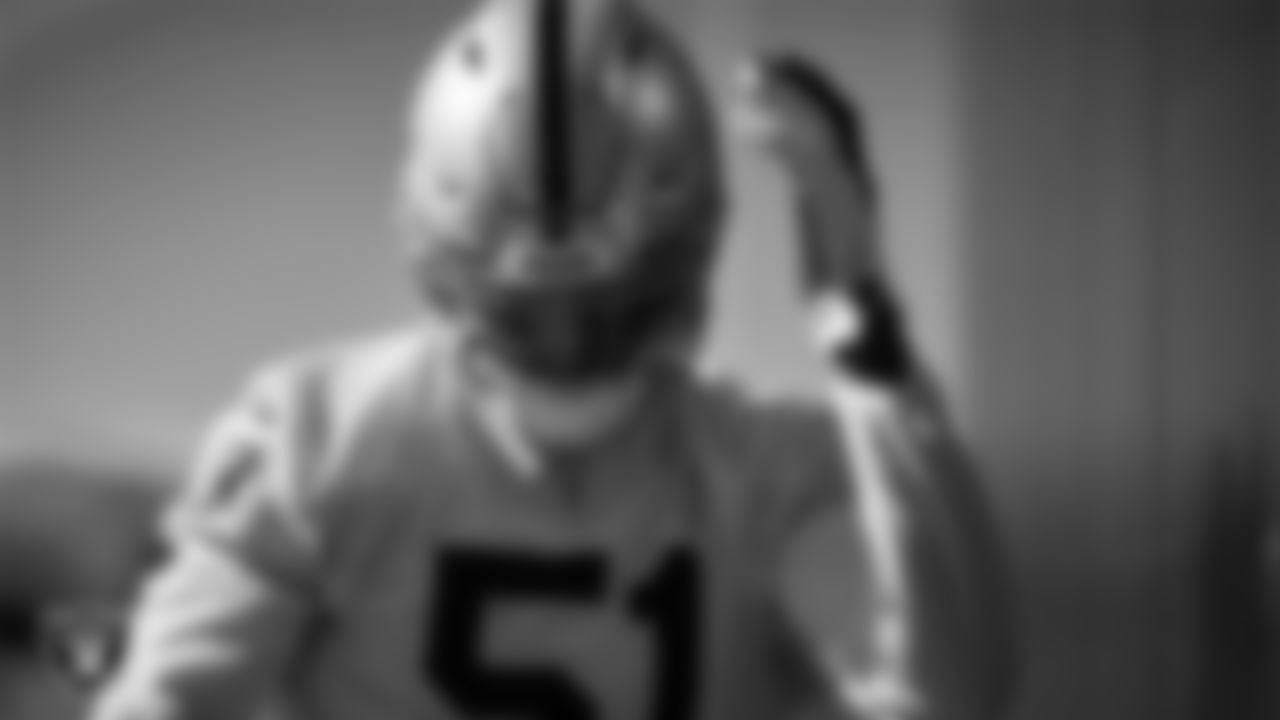 Las Vegas Raiders defensive end Malcolm Koonce (51) during practice at Intermountain Healthcare Performance Center.