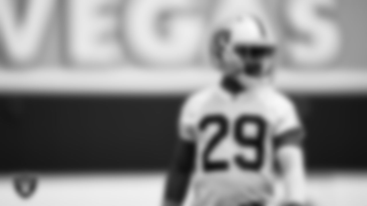 Las Vegas Raiders cornerback Casey Hayward Jr. (29) during practice at Intermountain Healthcare Performance Center.