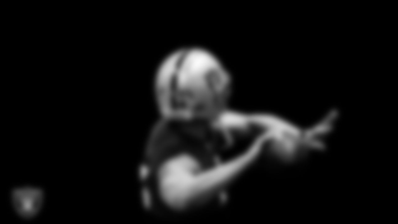 Las Vegas Raiders quarterback Derek Carr (4) during practice.