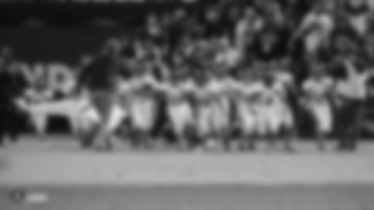 Halftime youth football during the Oakland Raiders preseason game against the Green Bay Packers at Oakland-Alameda County Coliseum, Friday, August 24, 2018, in Oakland, California. The Oakland Raiders won 13-6.