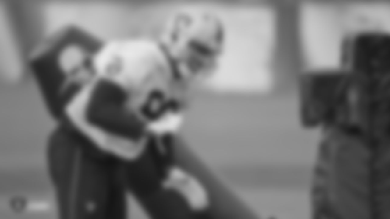 Oakland Raiders defensive end Kony Ealy (96) on the field for practice at the Oakland Raiders Practice Facility, Friday, December 21, 2018, in Alameda, California.