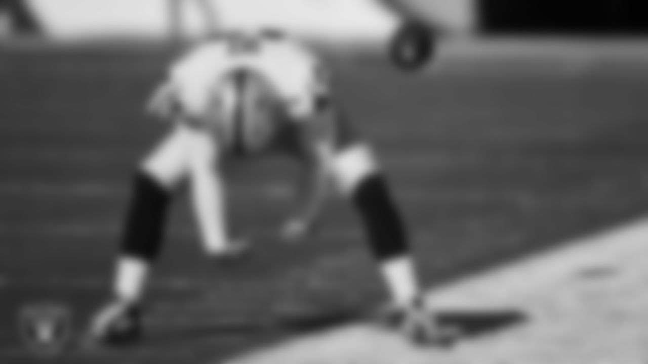 Las Vegas Raiders long snapper Trent Sieg (47) warming up before the regular season away game against the Denver Broncos.