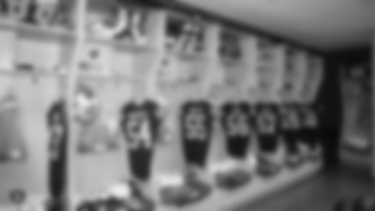 The Raiders locker room before their preseason game against the Green Bay Packers at IG Field.