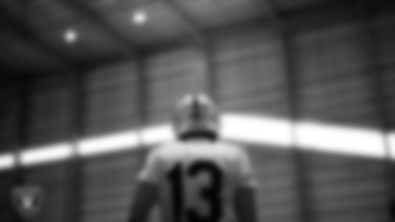 Las Vegas Raiders wide receiver Hunter Renfrow (13) on the field for practice at 2022 Training Camp at Intermountain Healthcare Performance Center.