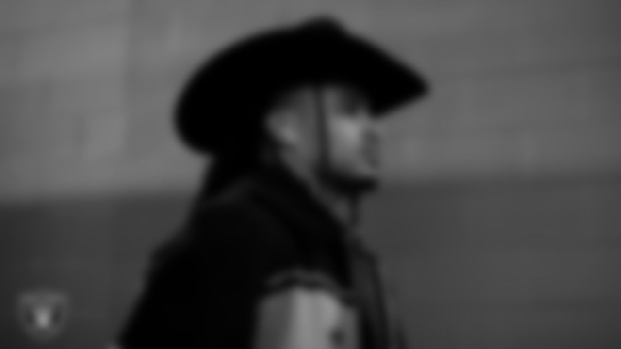 Las Vegas Raiders safety Tre'von Moehrig (25) arrives to the regular season away game against the Dallas Cowboys.