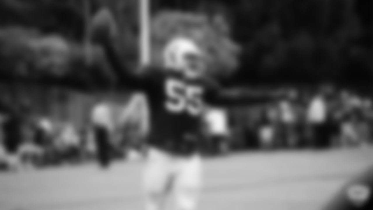 Raiders linebacker Vontaze Burfict (55) on the field during practice at 2019 Training camp.
