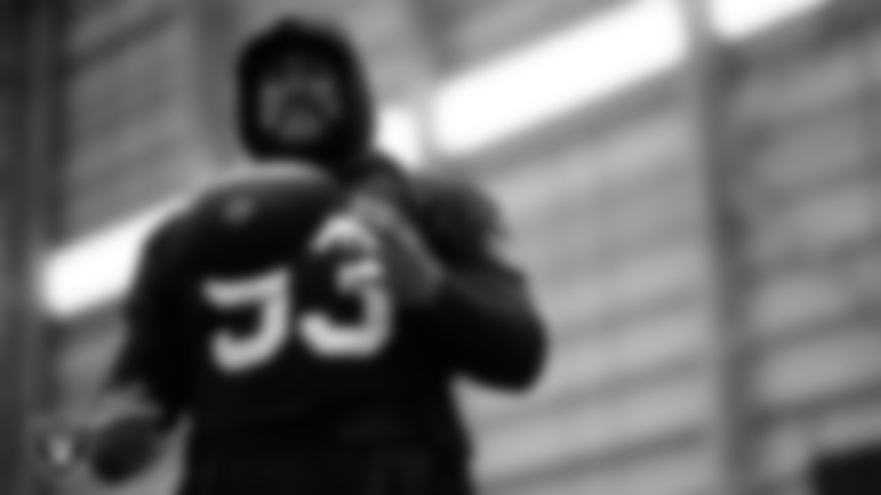 Las Vegas Raiders defensive tackle Kyle Peko (93) during practice at Intermountain Healthcare Performance Center.