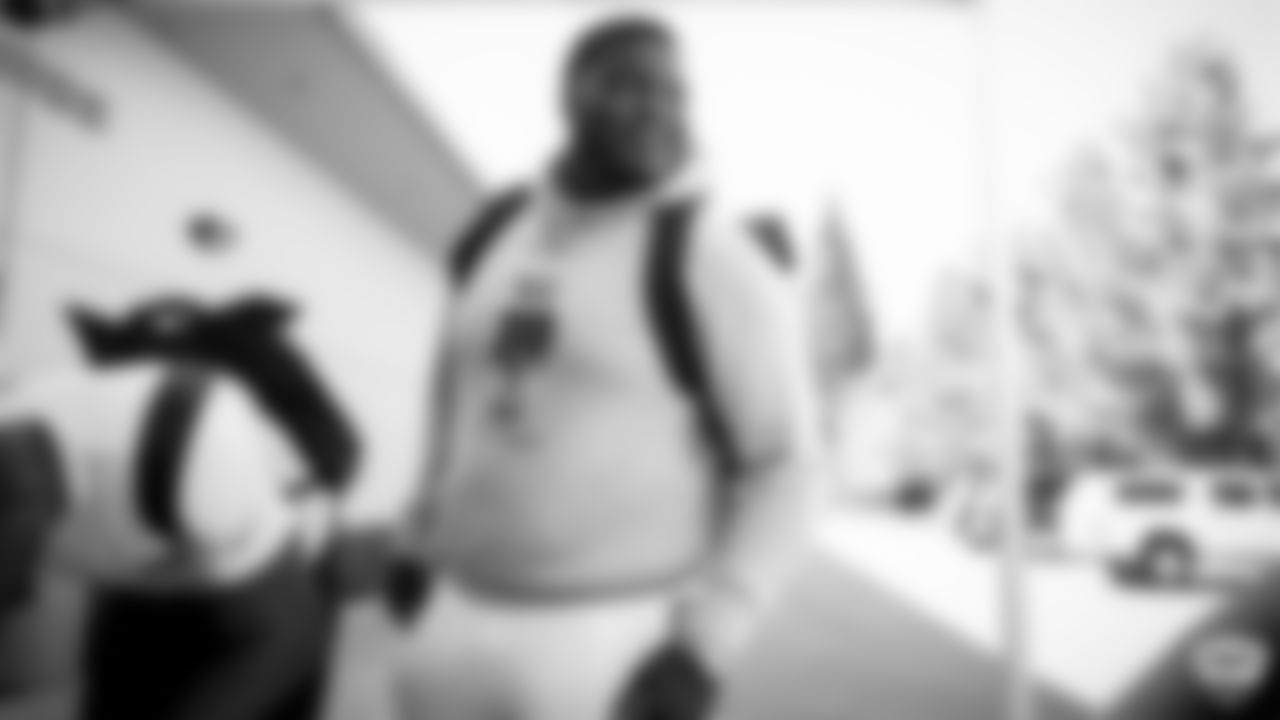 Oakland Raiders defensive tackle Ronald Ollie (63) arrives for 2019 Training Camp.