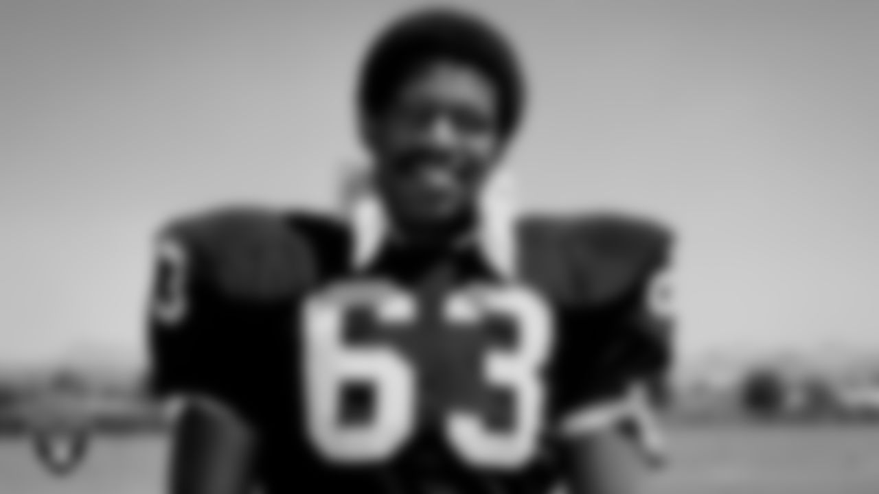 Gene Upshaw was selected by the Raiders in the 1st round of the 1967 NFL Draft out of Texas A&I. He was inducted into the Pro Football Hall of Fame in 1987 after playing in 217 regular-season games with 207 starts, 24 playoff games and three Super Bowls (II, XI, XV). Upshaw was named to seven All-Star Games/Pro Bowls and named 1st Team All-Pro five times.