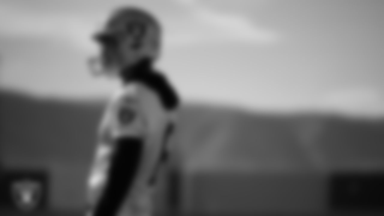 Las Vegas Raiders punter AJ Cole (6) during practice at Intermountain Healthcare Performance Center.