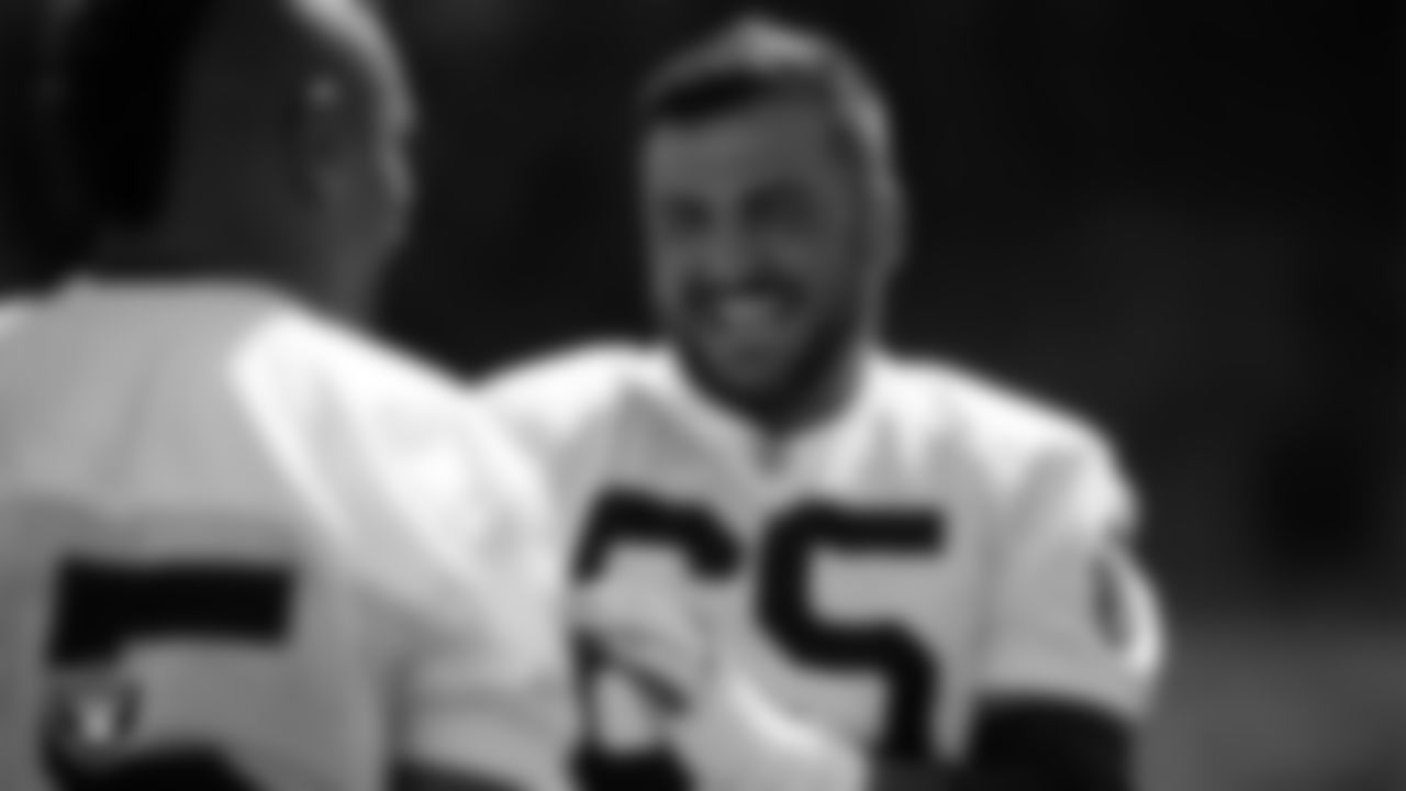 Las Vegas Raiders offensive lineman Hroniss Grasu (65) during practice at The Greenbrier Sports Performance Center.