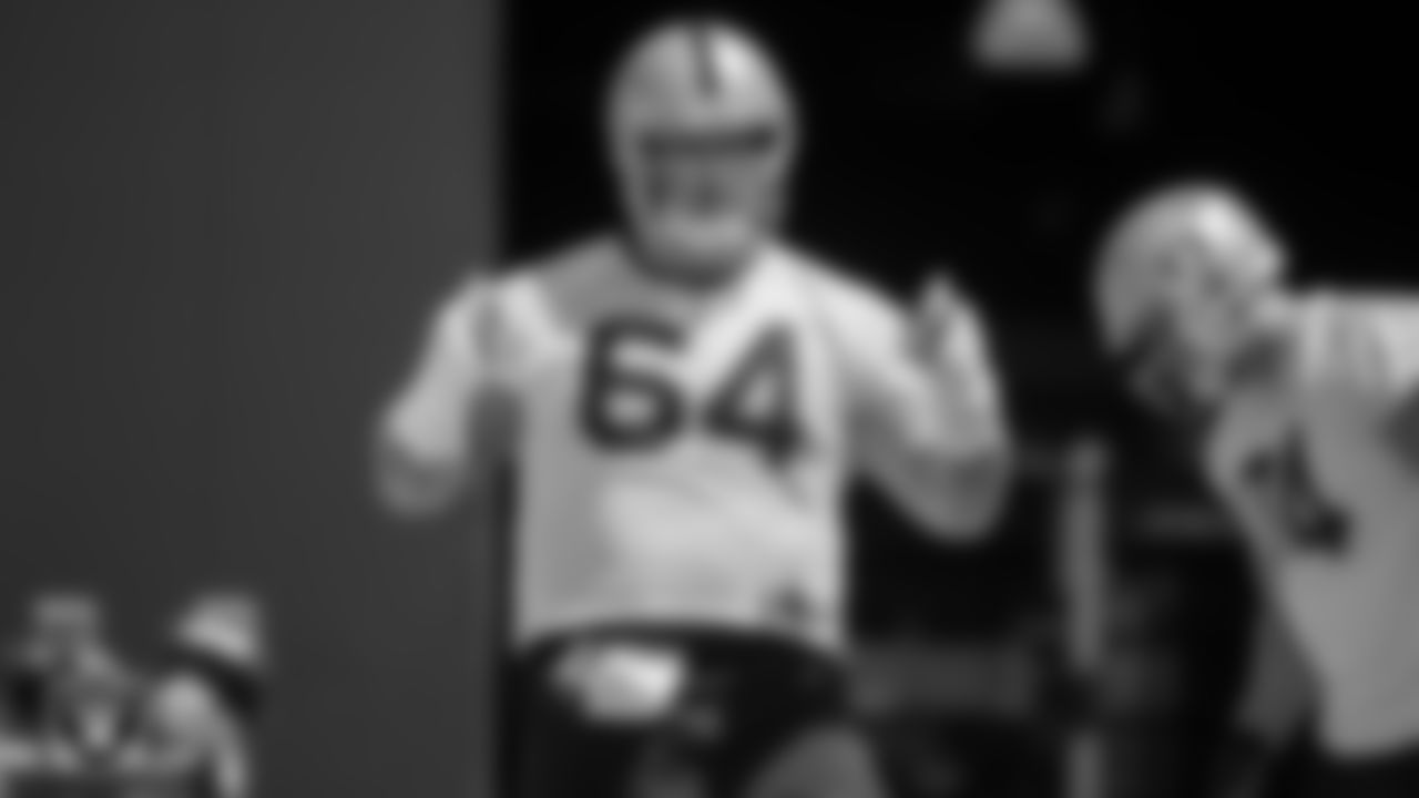 Las Vegas Raiders guard Richie Incognito (64) at an Organized Team Activity (OTA).