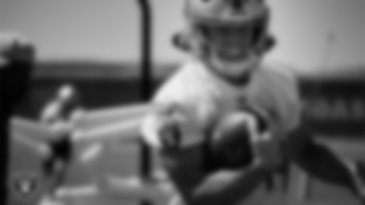 Las Vegas Raiders wide receiver Trey Quinn (14) at an Organized Team Activity (OTA).