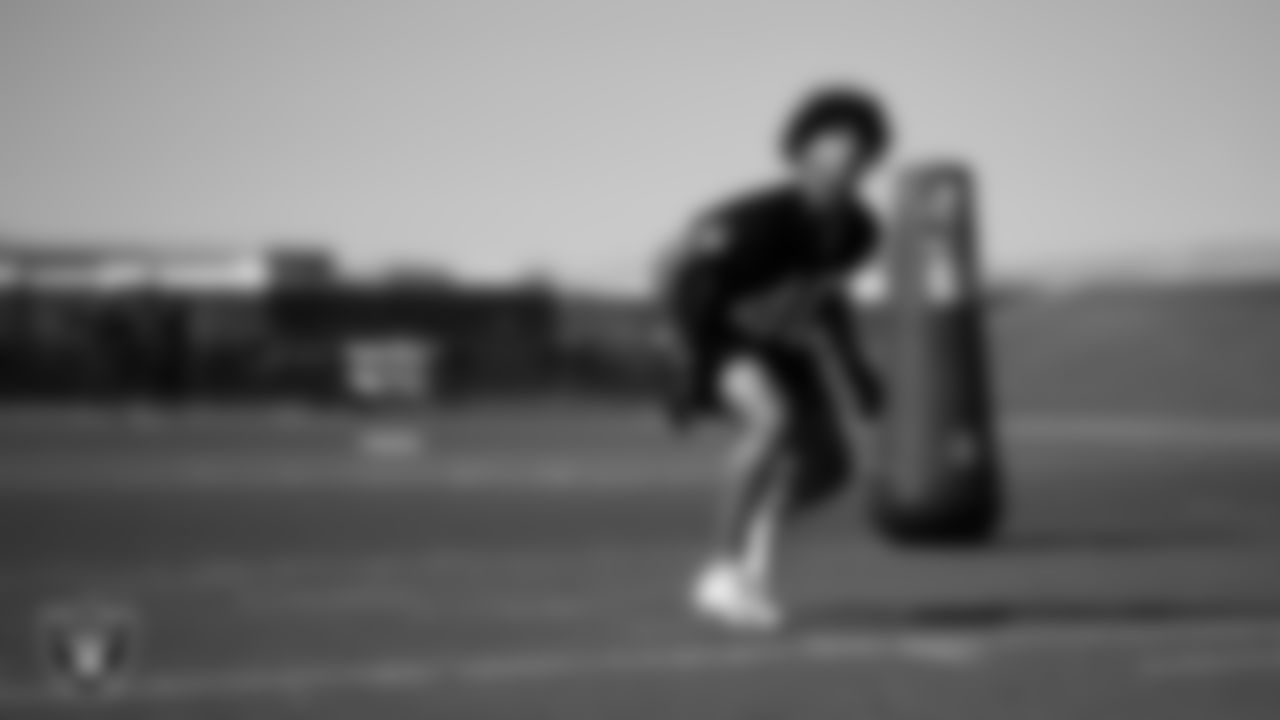 Las Vegas Raiders safety Jaydon Grant during phase two of the offseason program at Intermountain Health Performance Center.