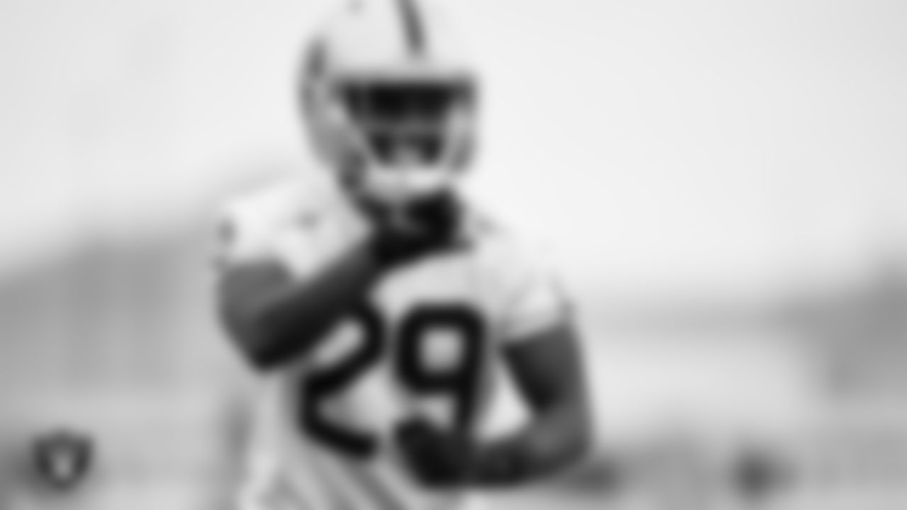 Las Vegas Raiders cornerback Casey Hayward Jr. (29) during practice at Intermountain Healthcare Performance Center.