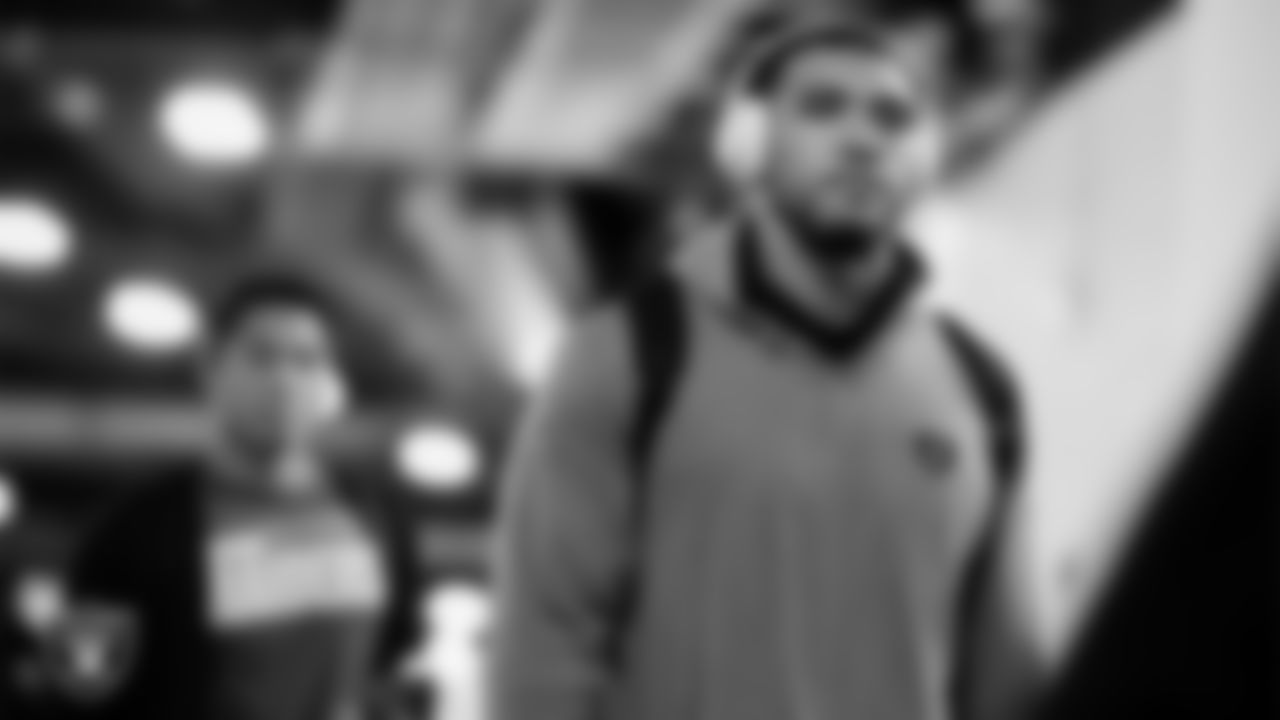 Las Vegas Raiders defensive end Tashawn Bower (96) arrives to the regular season away game against the Denver Broncos at Empower Field at Mile High.