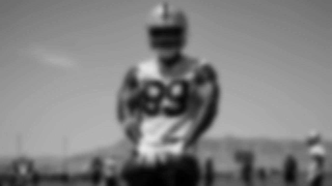 Las Vegas Raiders wide receiver Bryan Edwards (89) at an Organized Team Activity (OTA).