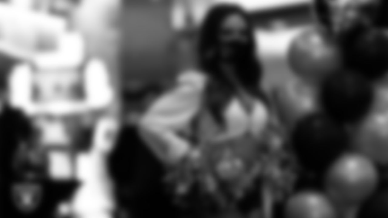 Raiderette Paige during the opening of the Raiders Tavern & Grill at M Resort Spa Casino.