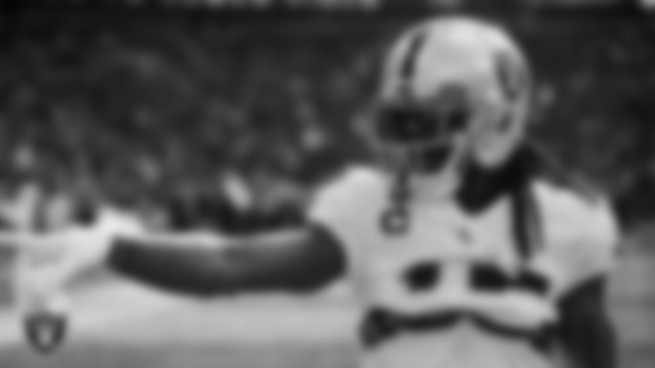 Las Vegas Raiders wide receiver Davante Adams (17) warming up before the regular season away game against the Seattle Seahawks at Lumen Field.