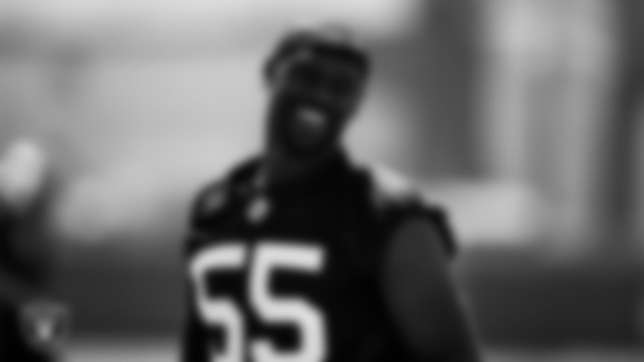 Las Vegas Raiders defensive end Chandler Jones (55) at an Organized Team Activity (OTA).