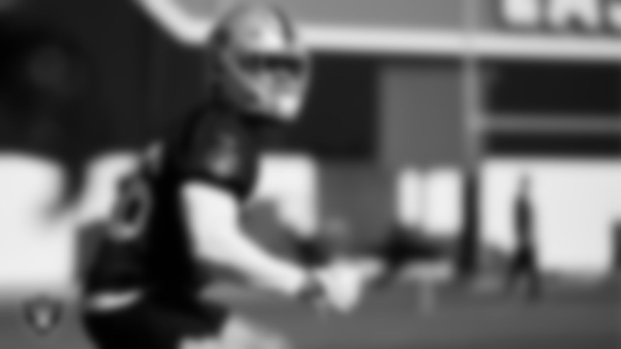 Las Vegas Raiders linebacker Curtis Bolton (36) during practice at Intermountain Healthcare Performance Center.