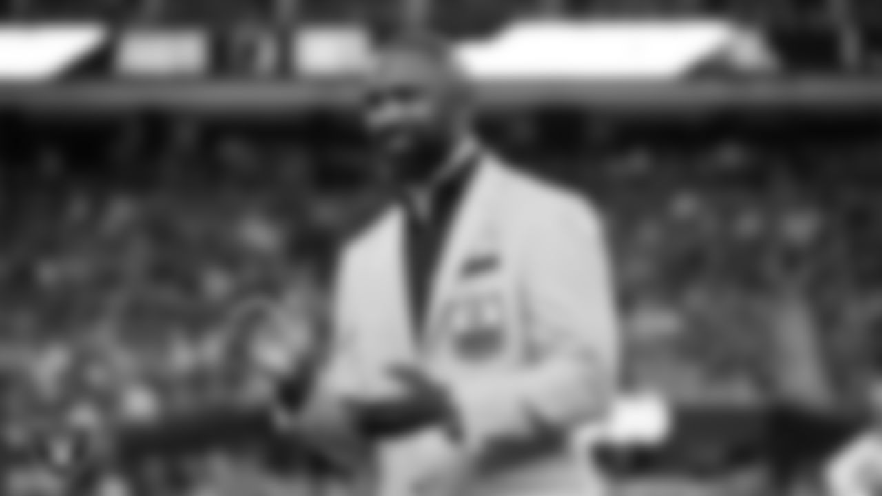 Las Vegas Raiders Hall of Famer, Charles Woodson, before being presented with the Ring of Excellence before the Las Vegas Raiders regular season home game against the Kansas City Chiefs.