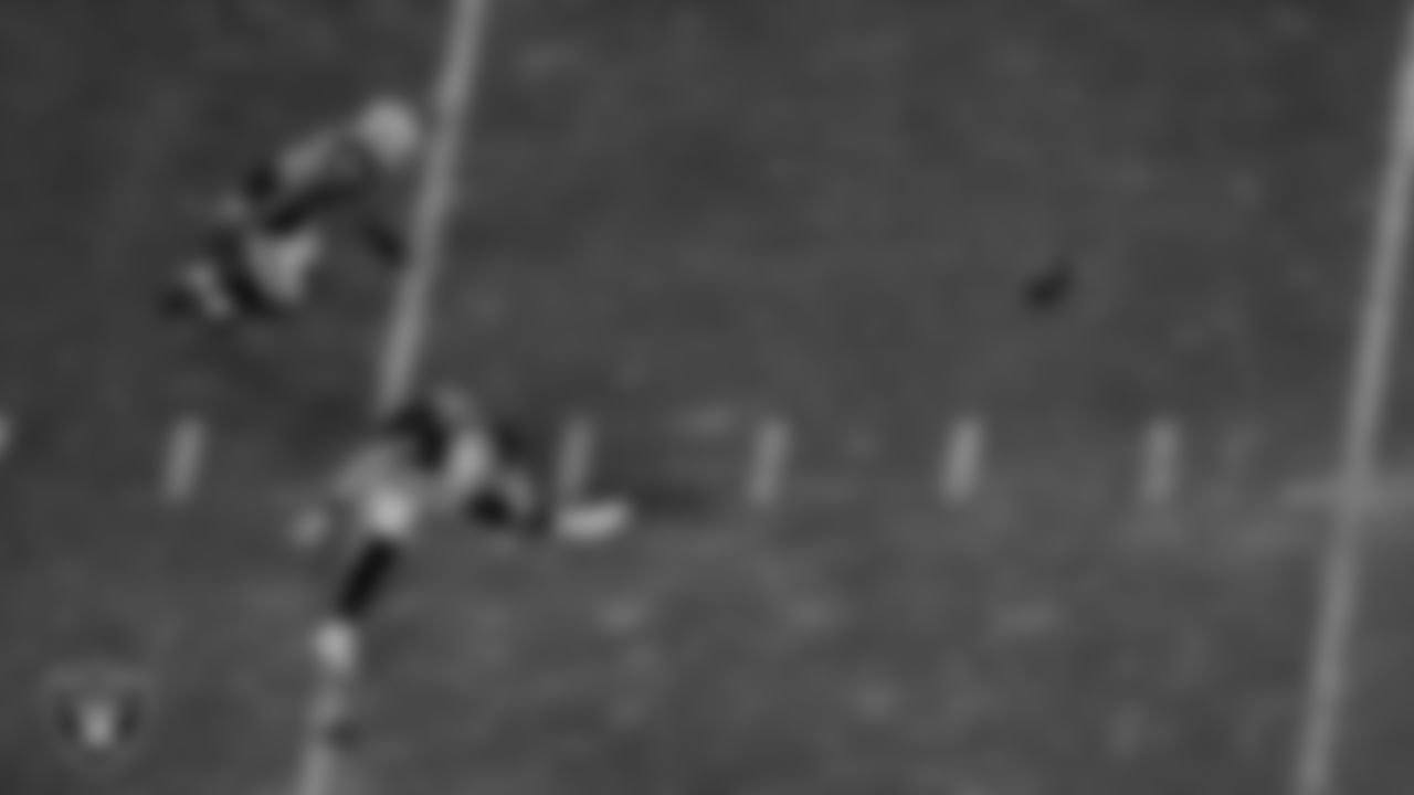 Las Vegas Raiders kicker Daniel Carlson (2) and cornerback Keisean Nixon (22) during the regular season game against the Kansas City Chiefs at Allegiant Stadium.