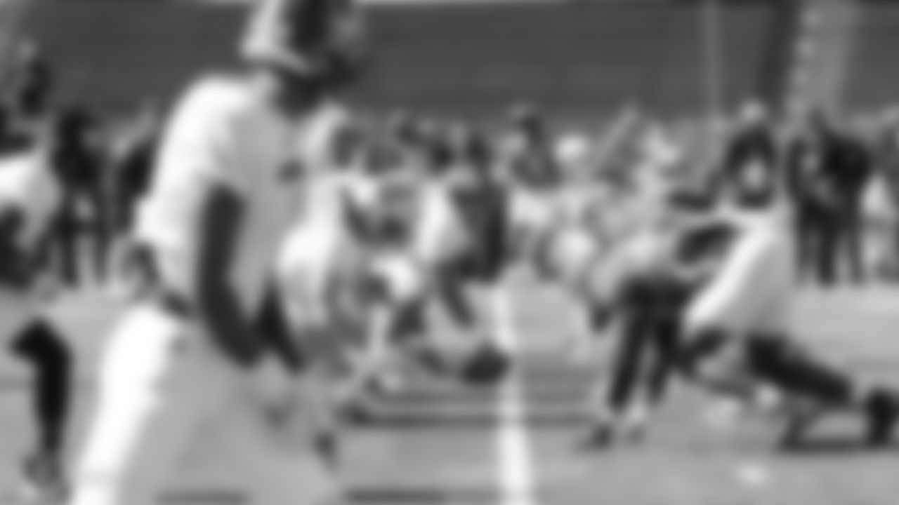 Players and coaches at a practice on Day 3 of the 2019 Senior Bowl at Ladd-Peebles Stadium, Thursday, January 24, 2019, in Mobile, Alabama.