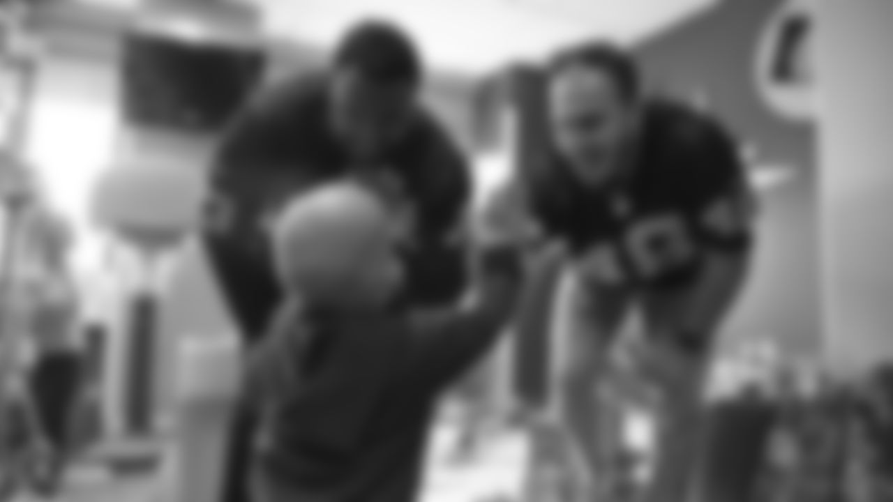 The Oakland Raiders, represented by long snapper Andrew DePaola, defensive tackle Justin Ellis, defensive tackle Maurice Hurst, guard Gabe Jackson, linebacker Marquel Lee, fullback Keith Smith, linebacker Tahir Whitehead, and linebacker Kyle Wilber, travel to UCSF Benioff Children's Hospital in Oakland to visit and interact with young patients and their families, sign autographs and take photos, Tuesday, November 13, 2018, in Oakland, California.