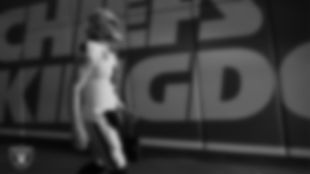 Las Vegas Raiders quarterback Derek Carr (4) walks down the tunnel before the regular season away game against the Kansas City Chiefs.