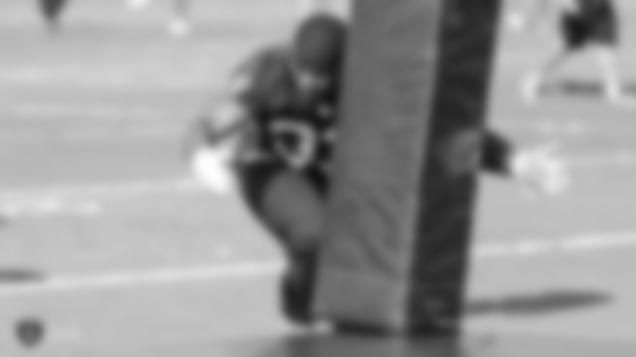 Oakland Raiders running back DeAndré Washington (33) on the field for practice at the Oakland Raiders Practice Facility, Monday, October 9, 2018, in Alameda, California.