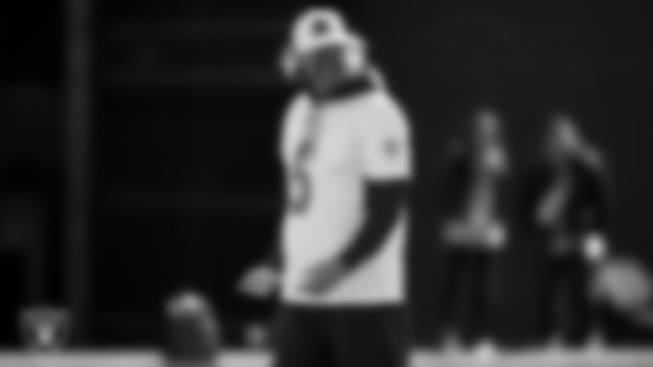 Las Vegas Raiders punter AJ Cole (6) during a practice for the 2022 Pro Bowl.