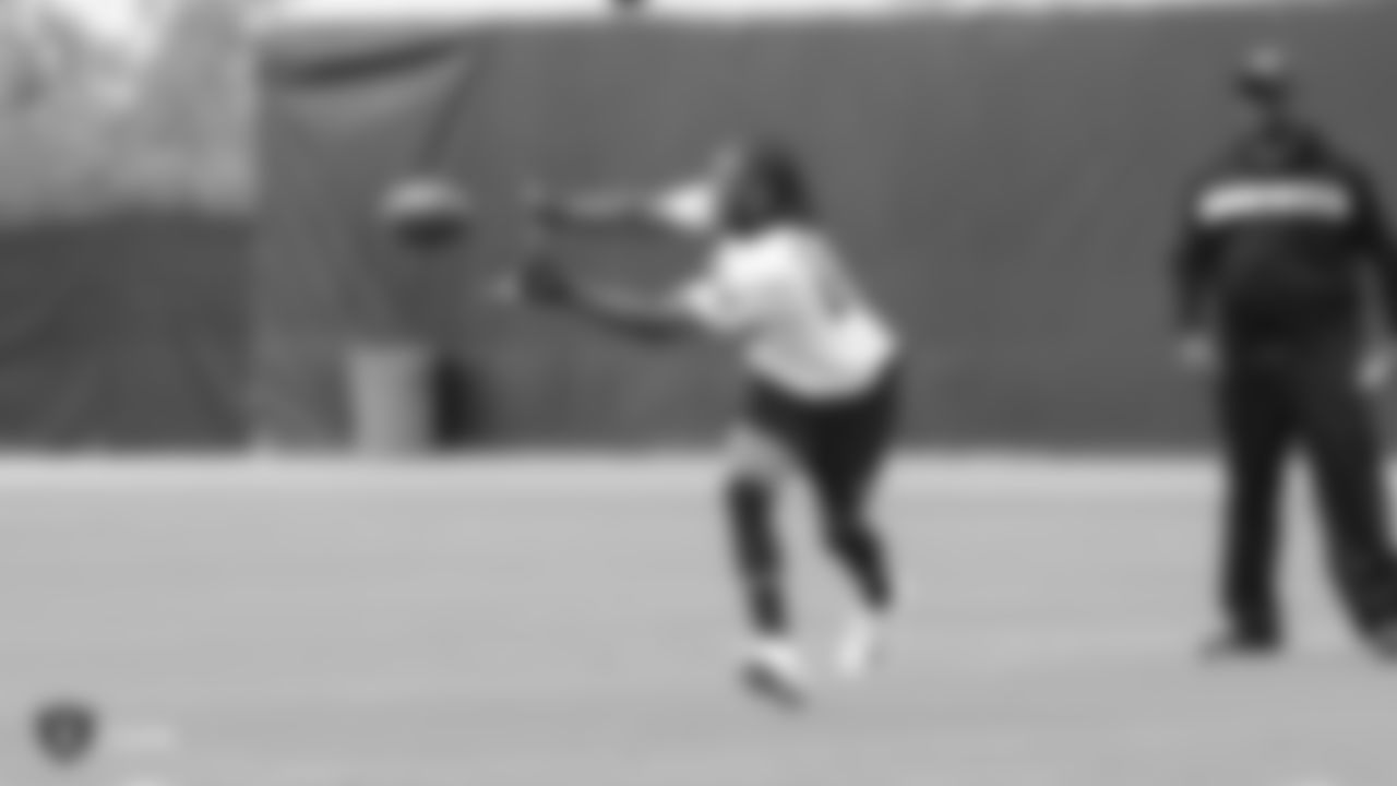 Raiders wide receiver Saeed Blacknall (80) at a workout during phase two of the offseason program at the Raiders Practice Facility in Alameda, Calif.