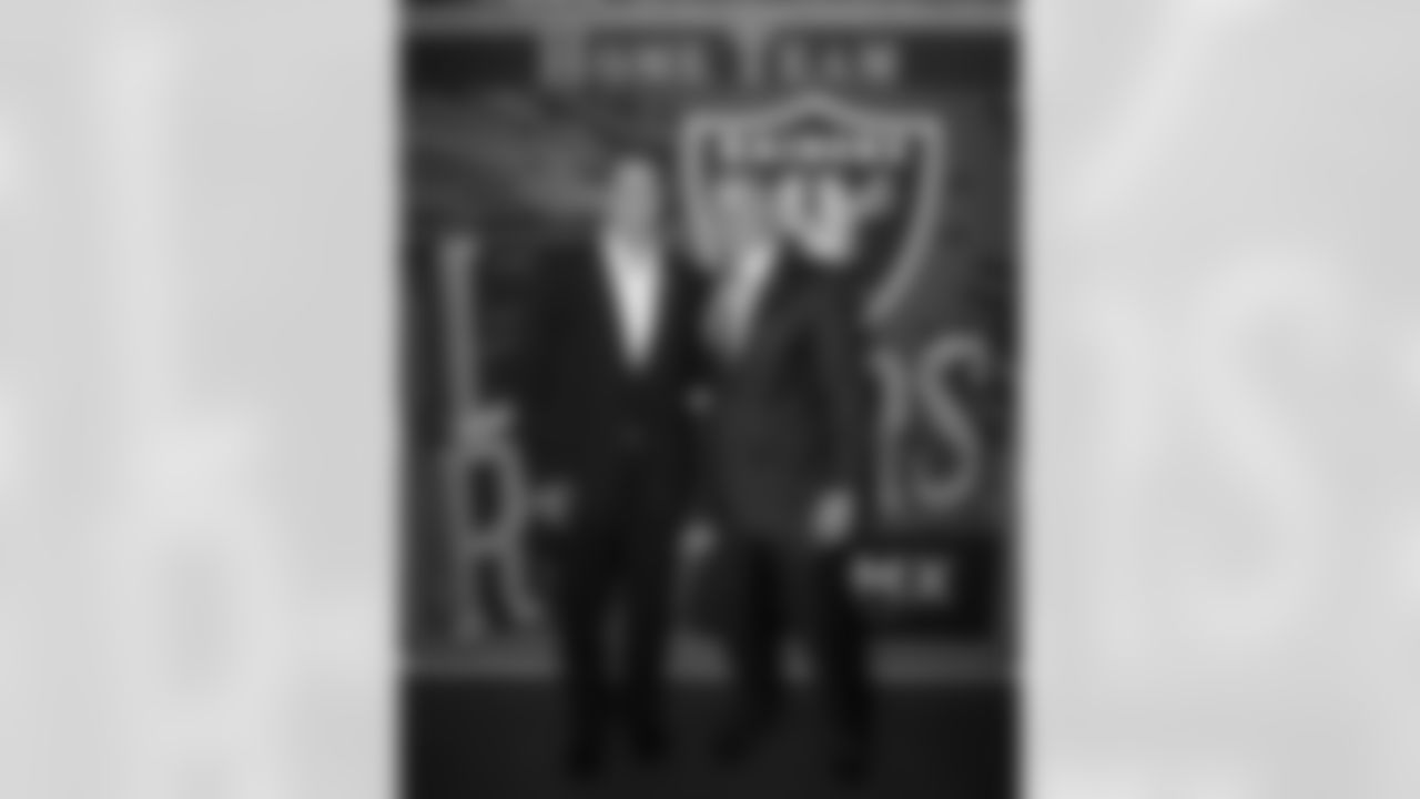 Raiders President Marc Badain poses with Director of Mexico City's Institute of Sport Horacio De La Vega.