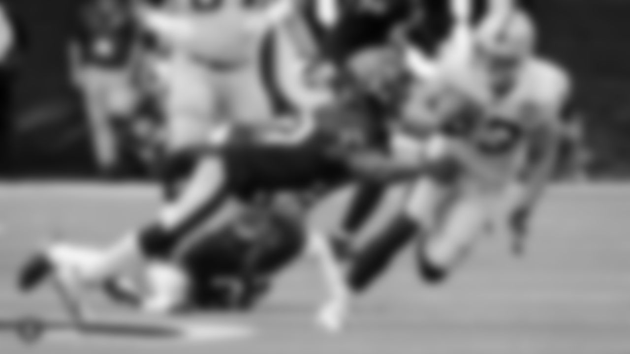 Wide receiver Hunter Renfrow (13) heads to the end zone on a 65-yard touchdown catch during the regular season game against the Houston Texans.