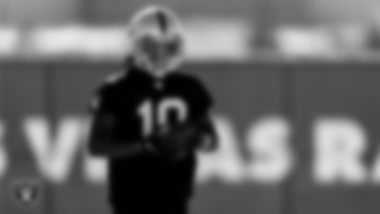 Las Vegas Raiders wide receiver Rico Gafford (10) during practice at Intermountain Healthcare Performance Center.