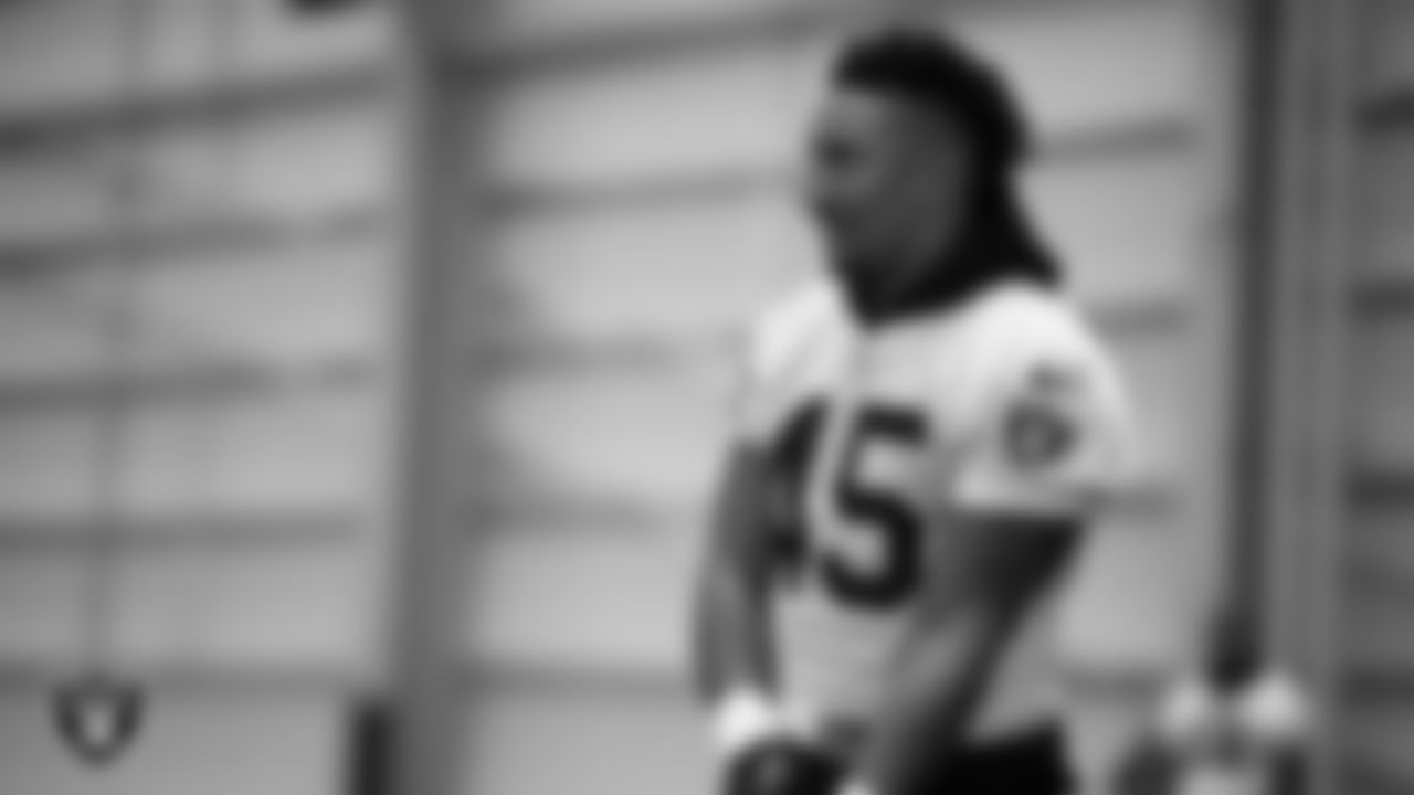 Las Vegas Raiders fullback Jakob Johnson (45) during practice at Intermountain Healthcare Performance Center.
