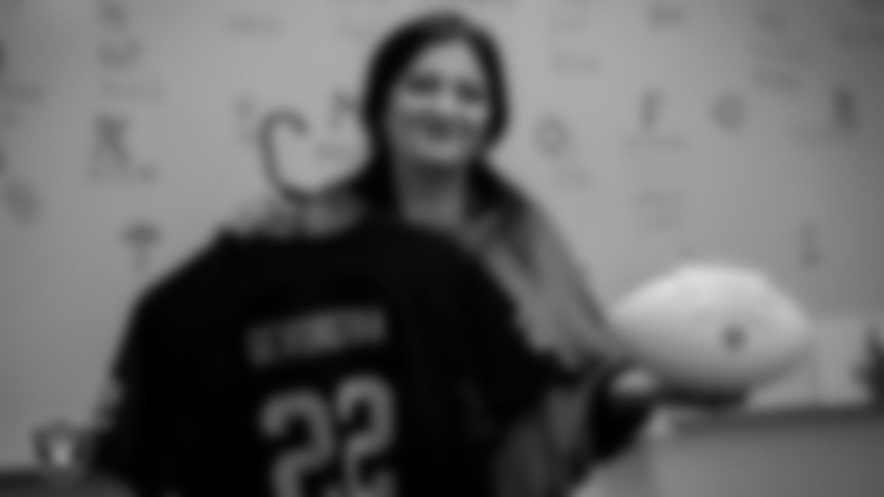 The Las Vegas Raiders honored teacher Hayarpi Gevorgyan of C.H. Decker Elementary School with a custom Raiders' jersey and football as part of Teacher Appreciation Week at C.H. Decker Elementary School.