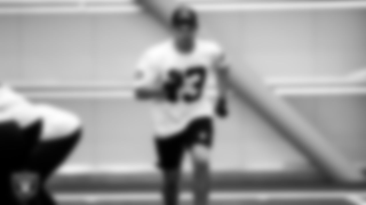 Las Vegas Raiders wide receiver Hunter Renfrow (13) on the field for a walkthrough.